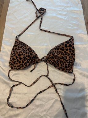 wild fable Leopard Print Brown and Black Triangle Bikini Top